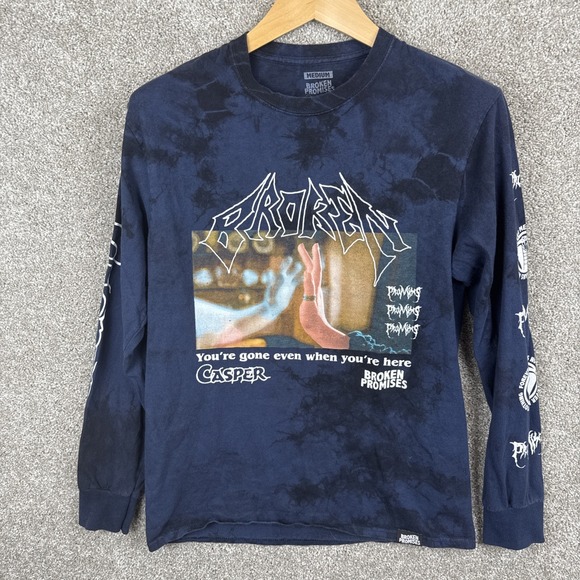 Broken Promises x Casper The Friendly Ghost Collab Long Sleeve Shirt Medium - Picture 1 of 8